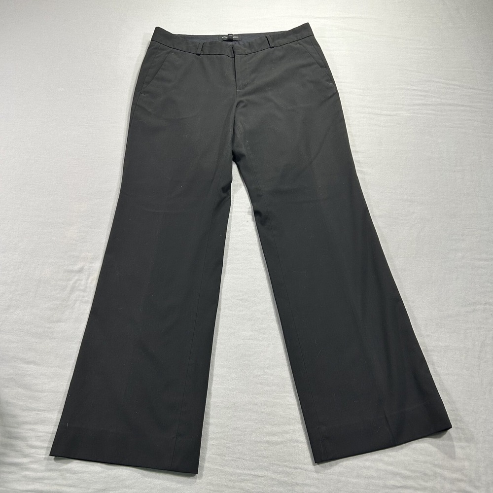 Banana Republic Pants‎ Womens 6 Black Wide Leg Mid Rise Flare Stretch Martin
